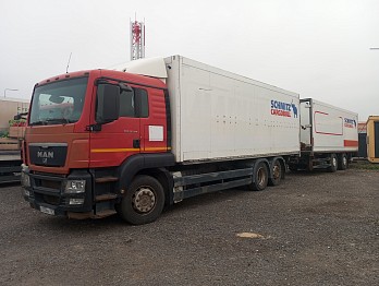 Грузовой автопоезд изотермический  MAN TGS  26.350 6X2-2 BL-WW (111750)