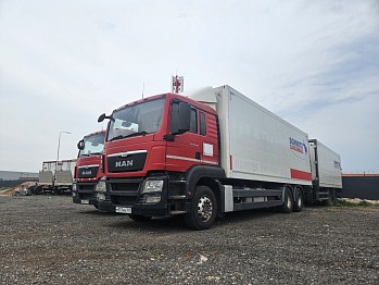 Грузовой автопоезд рефрижератор MAN TGS 28.360